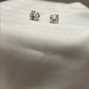 Express Silver Crown Stud Earrings